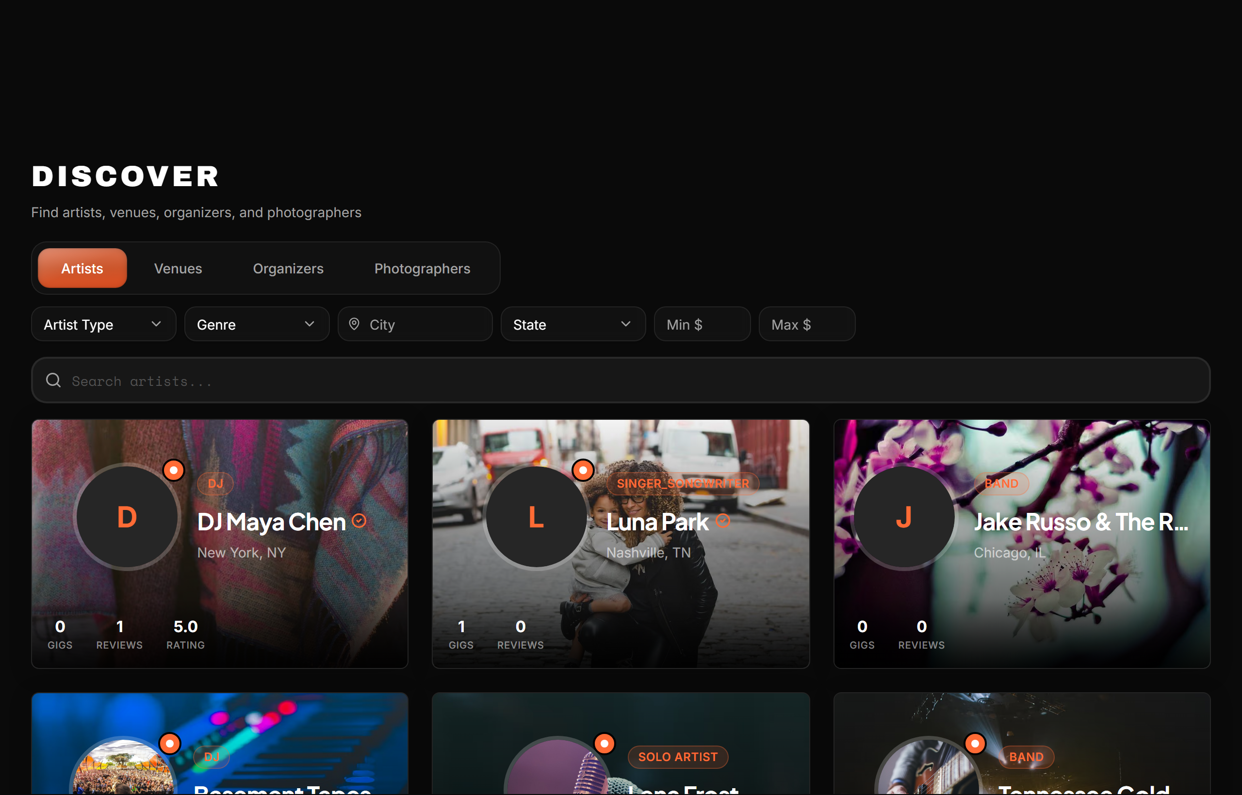 Discover Artists